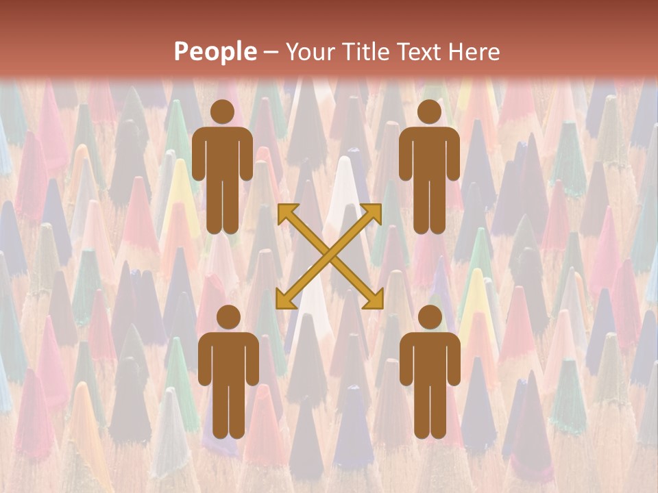 A Group Of Colored Pencils With A Brown Background PowerPoint Template