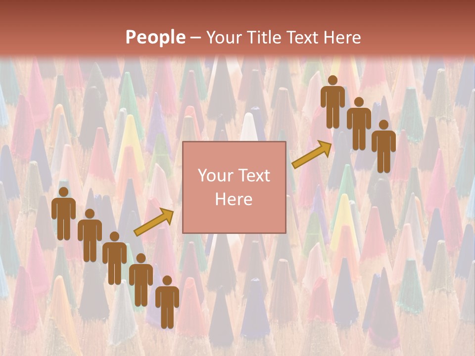 A Group Of Colored Pencils With A Brown Background PowerPoint Template