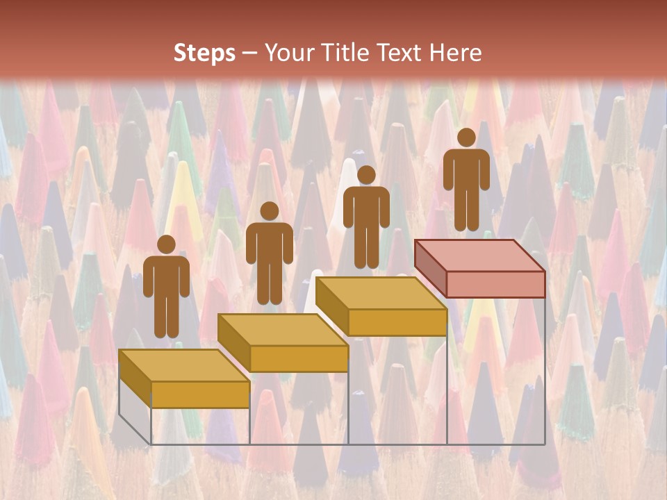 A Group Of Colored Pencils With A Brown Background PowerPoint Template