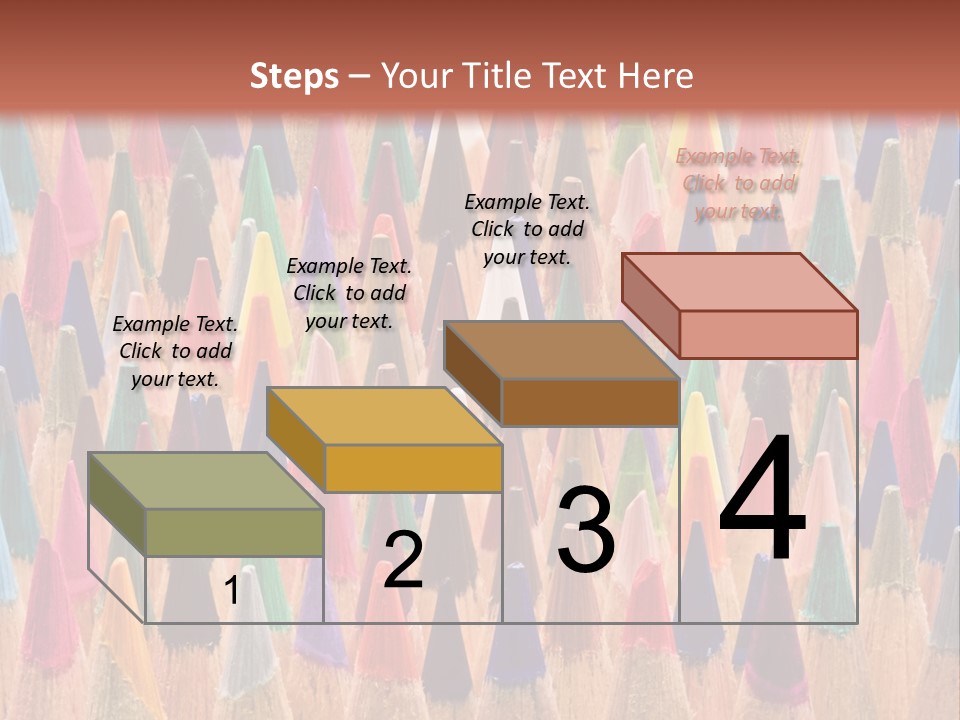 A Group Of Colored Pencils With A Brown Background PowerPoint Template