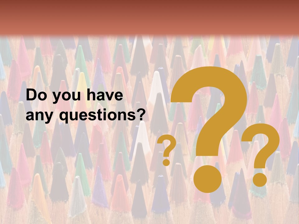 A Group Of Colored Pencils With A Brown Background PowerPoint Template