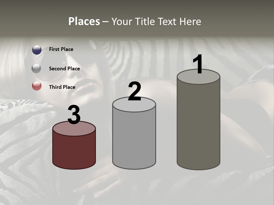 A Woman Laying On Top Of A Zebra Print Couch PowerPoint Template