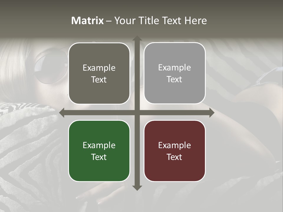 A Woman Laying On Top Of A Zebra Print Couch PowerPoint Template