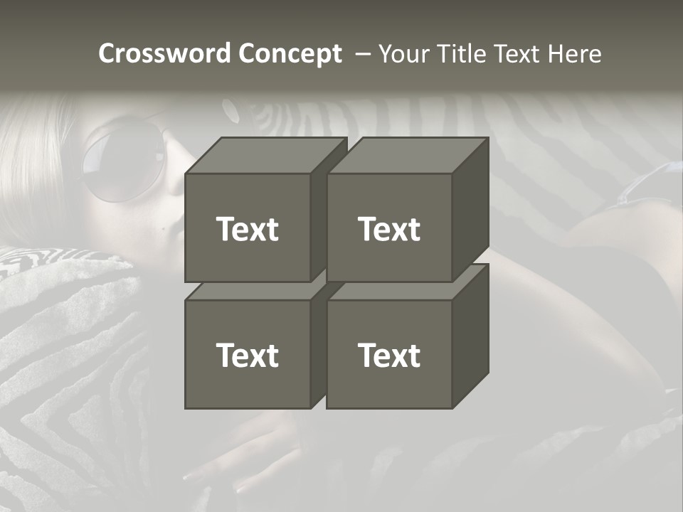 A Woman Laying On Top Of A Zebra Print Couch PowerPoint Template