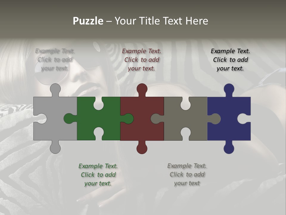 A Woman Laying On Top Of A Zebra Print Couch PowerPoint Template