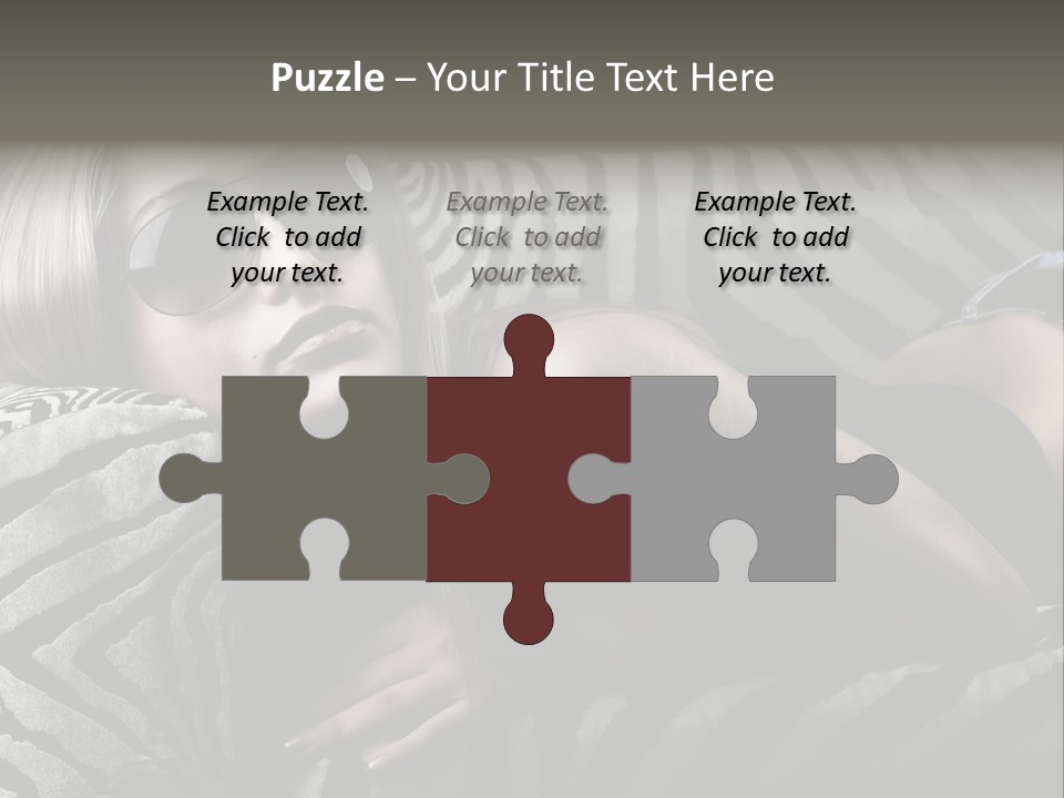 A Woman Laying On Top Of A Zebra Print Couch PowerPoint Template