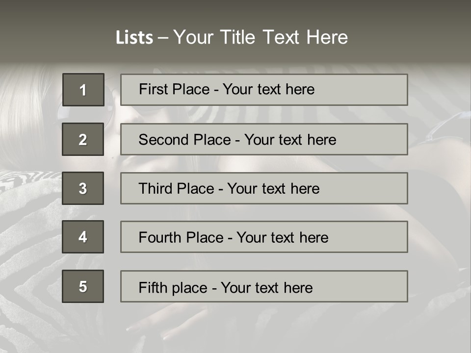 A Woman Laying On Top Of A Zebra Print Couch PowerPoint Template