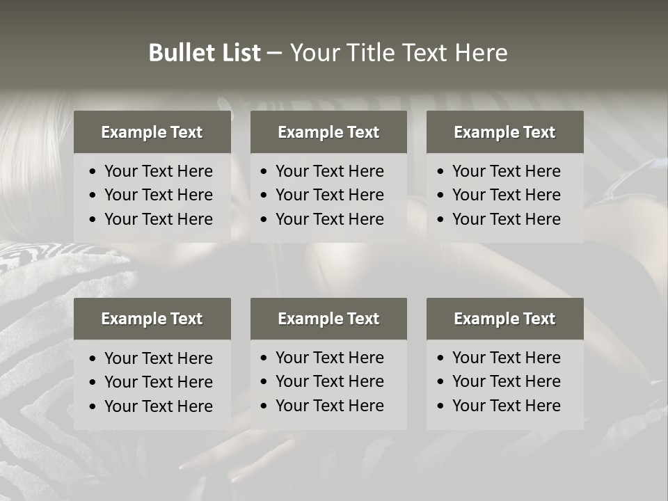 A Woman Laying On Top Of A Zebra Print Couch PowerPoint Template