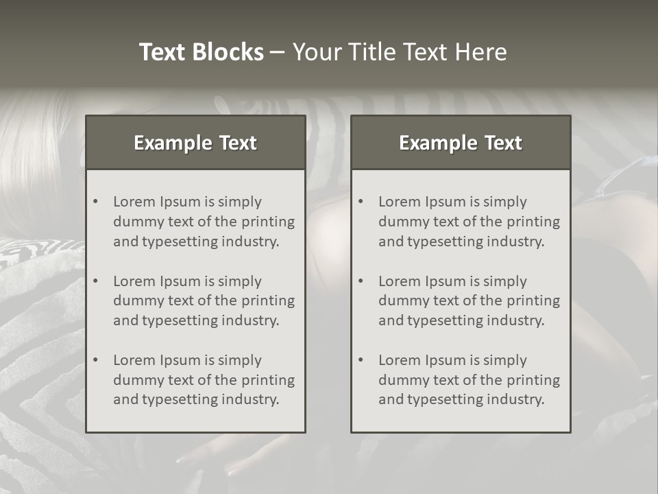A Woman Laying On Top Of A Zebra Print Couch PowerPoint Template