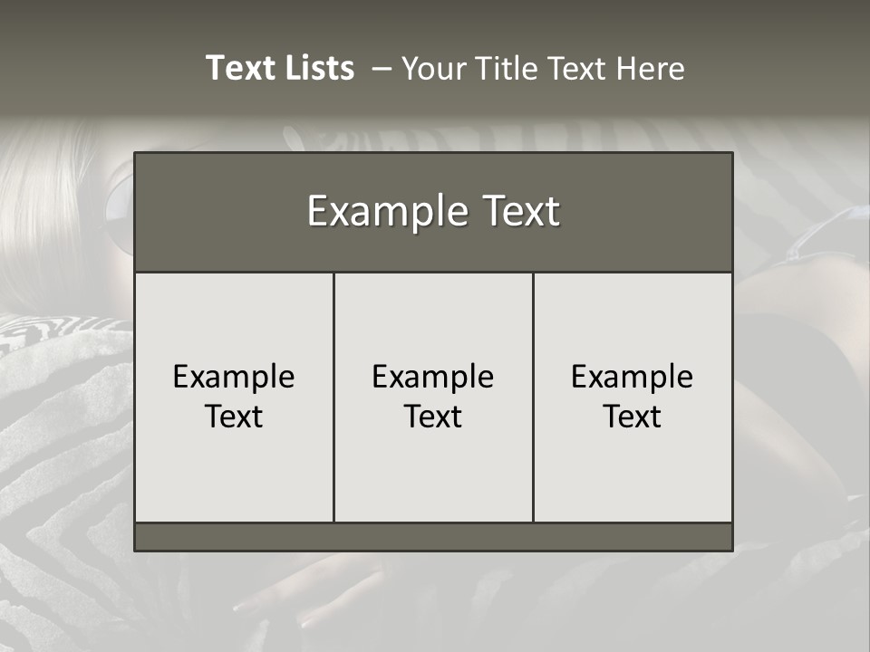 A Woman Laying On Top Of A Zebra Print Couch PowerPoint Template