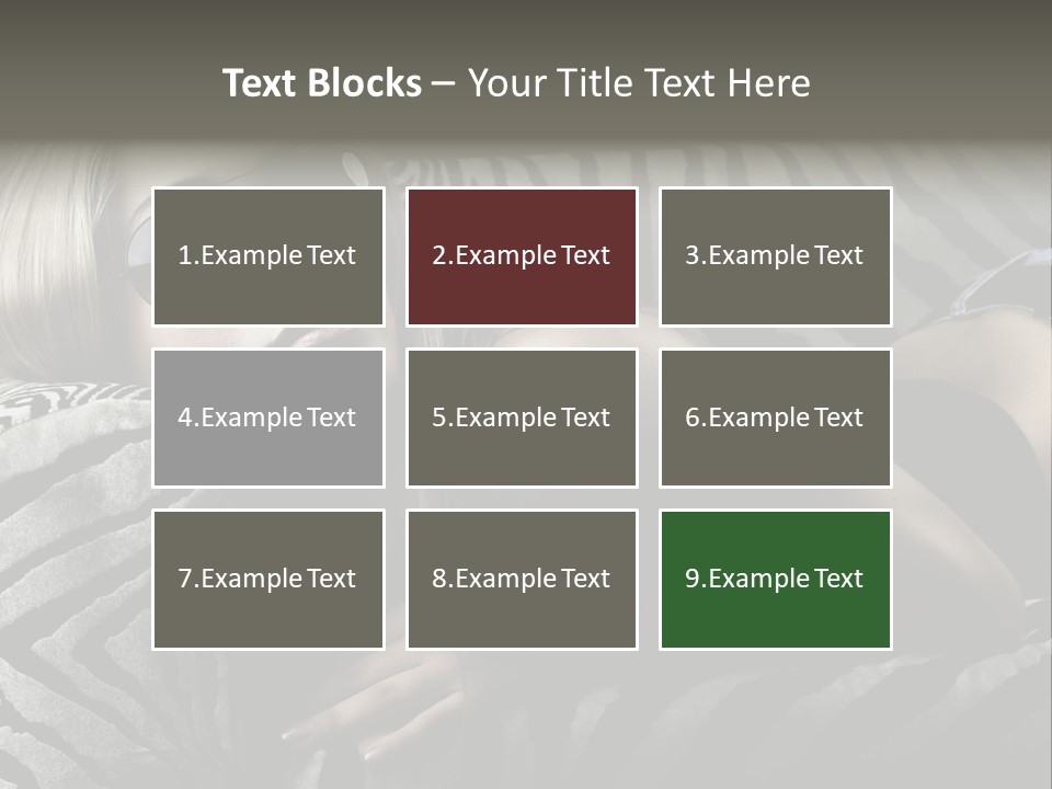 A Woman Laying On Top Of A Zebra Print Couch PowerPoint Template