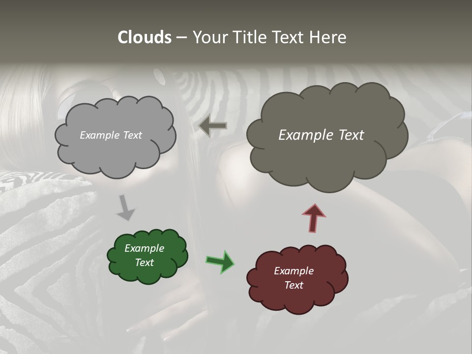 A Woman Laying On Top Of A Zebra Print Couch PowerPoint Template