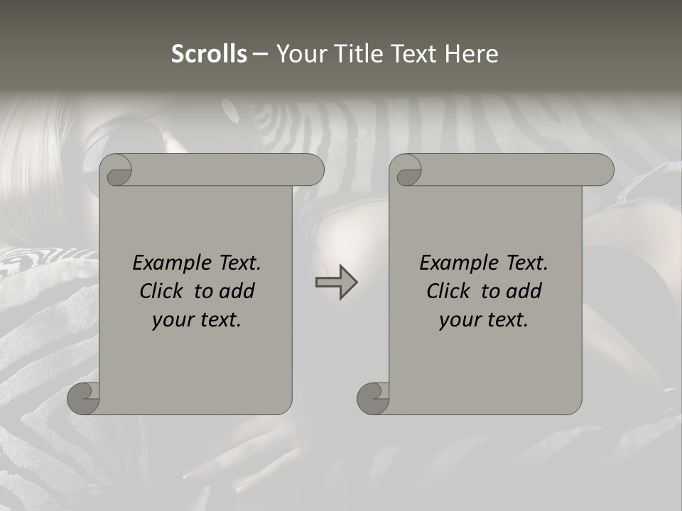 A Woman Laying On Top Of A Zebra Print Couch PowerPoint Template