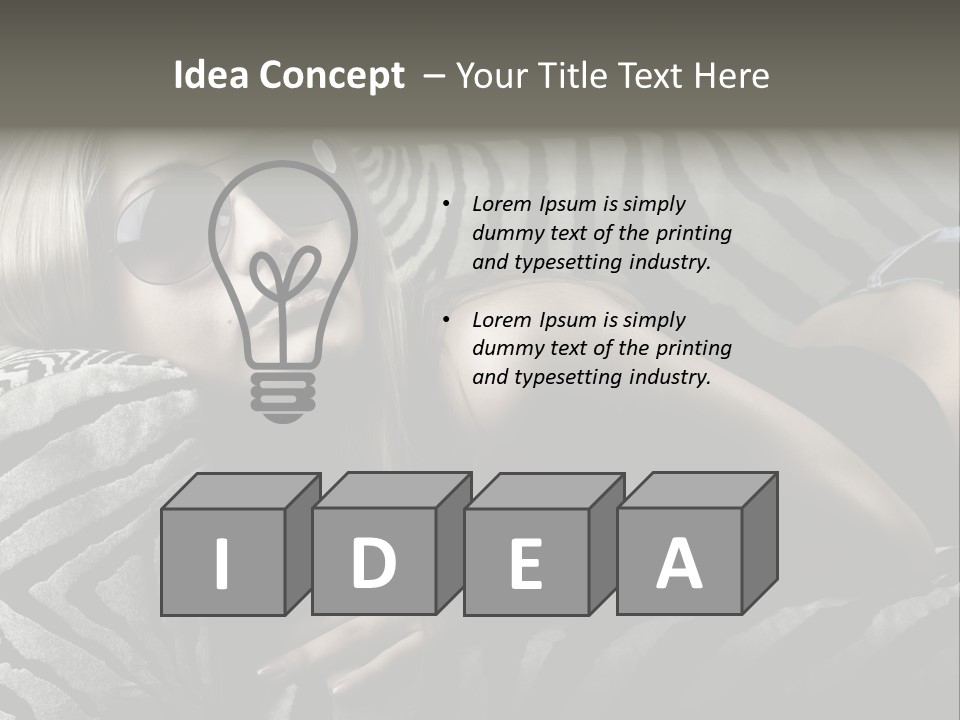 A Woman Laying On Top Of A Zebra Print Couch PowerPoint Template