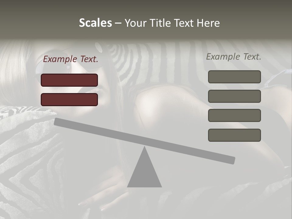 A Woman Laying On Top Of A Zebra Print Couch PowerPoint Template