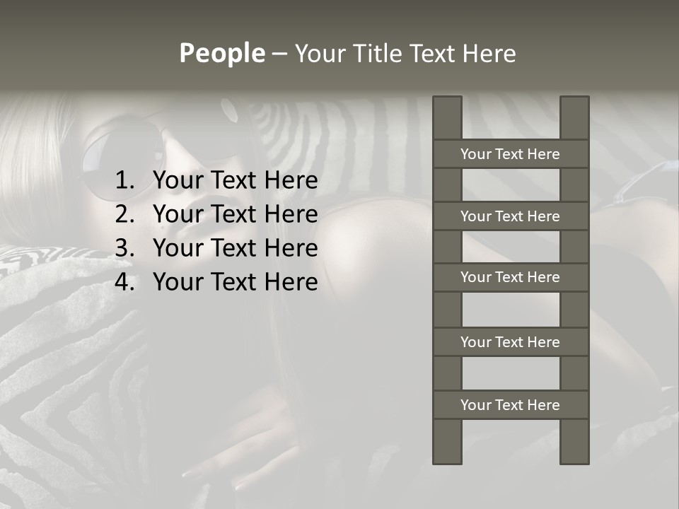 A Woman Laying On Top Of A Zebra Print Couch PowerPoint Template