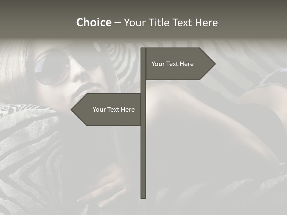 A Woman Laying On Top Of A Zebra Print Couch PowerPoint Template