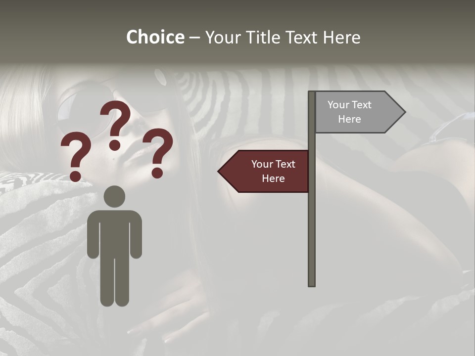 A Woman Laying On Top Of A Zebra Print Couch PowerPoint Template