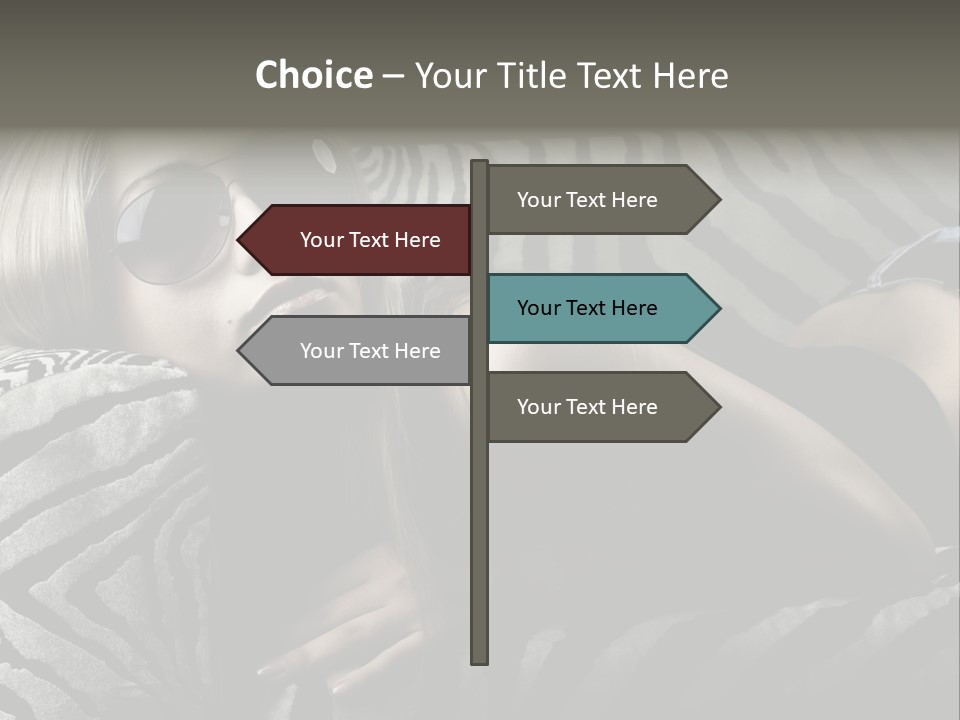 A Woman Laying On Top Of A Zebra Print Couch PowerPoint Template