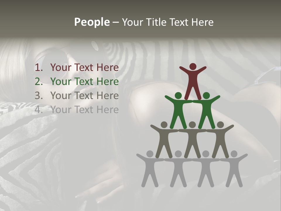 A Woman Laying On Top Of A Zebra Print Couch PowerPoint Template