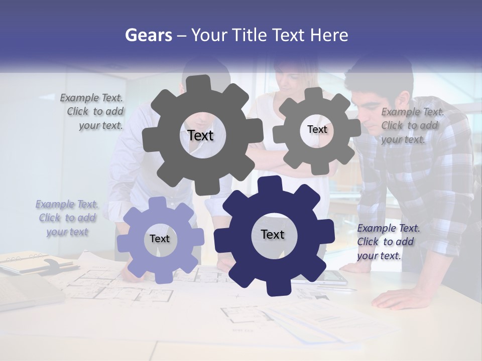 A Group Of People Looking At A Computer Screen PowerPoint Template