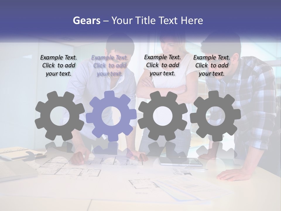 A Group Of People Looking At A Computer Screen PowerPoint Template