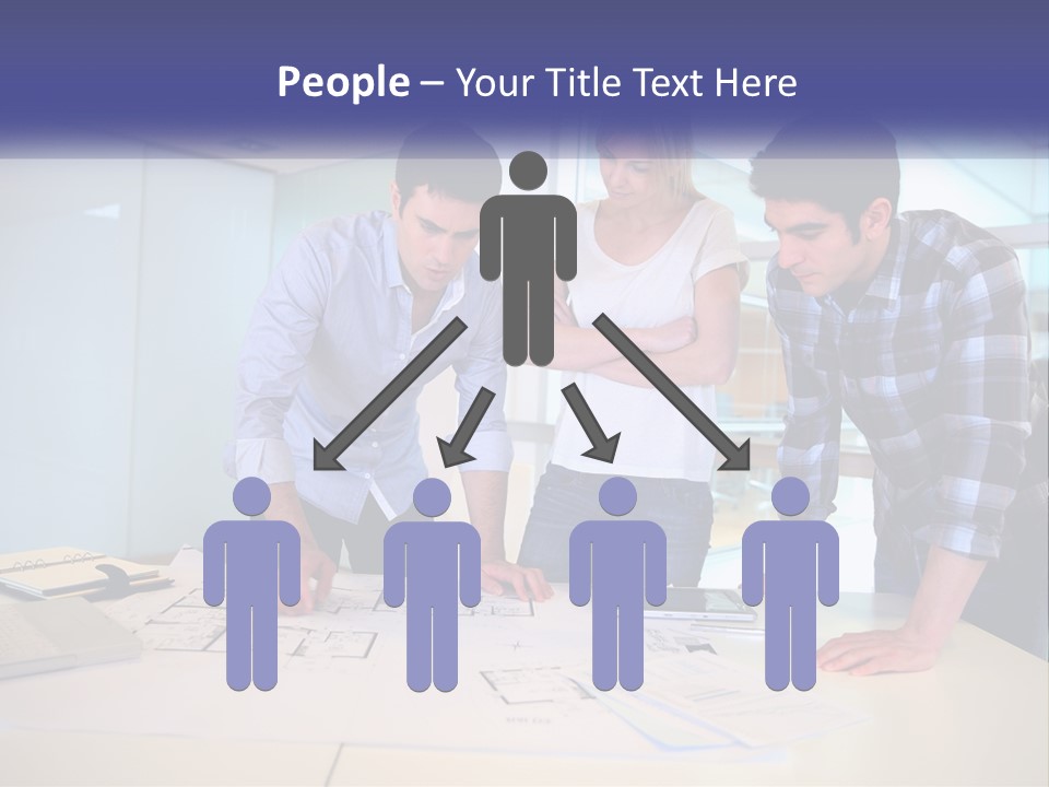 A Group Of People Looking At A Computer Screen PowerPoint Template