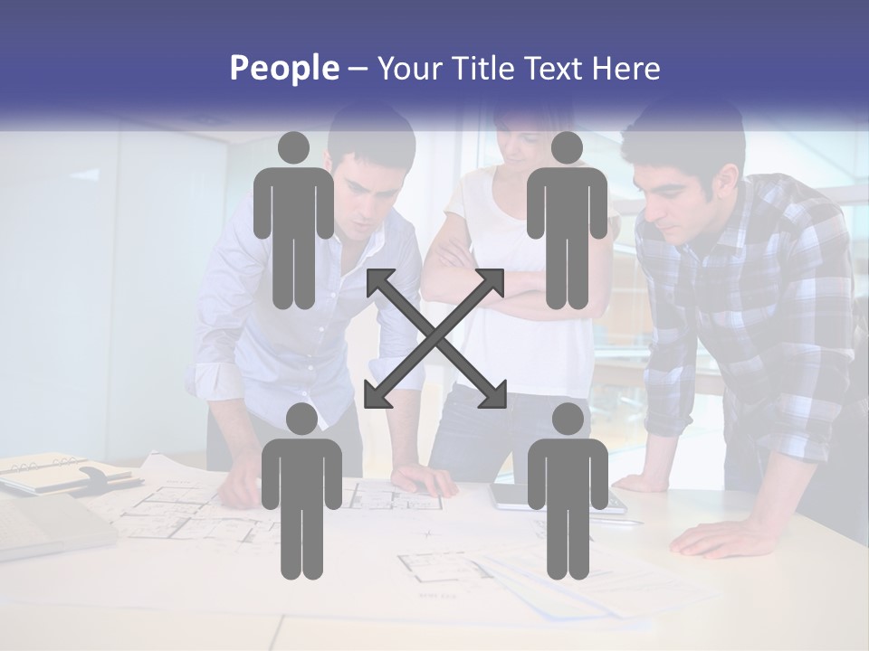 A Group Of People Looking At A Computer Screen PowerPoint Template