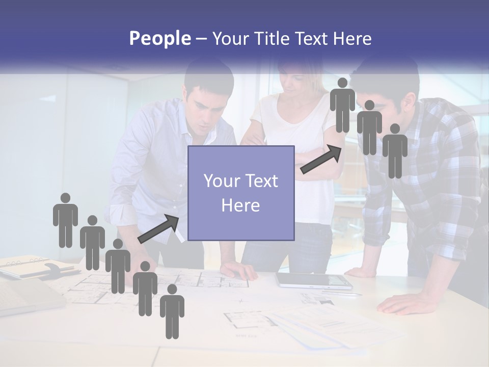 A Group Of People Looking At A Computer Screen PowerPoint Template