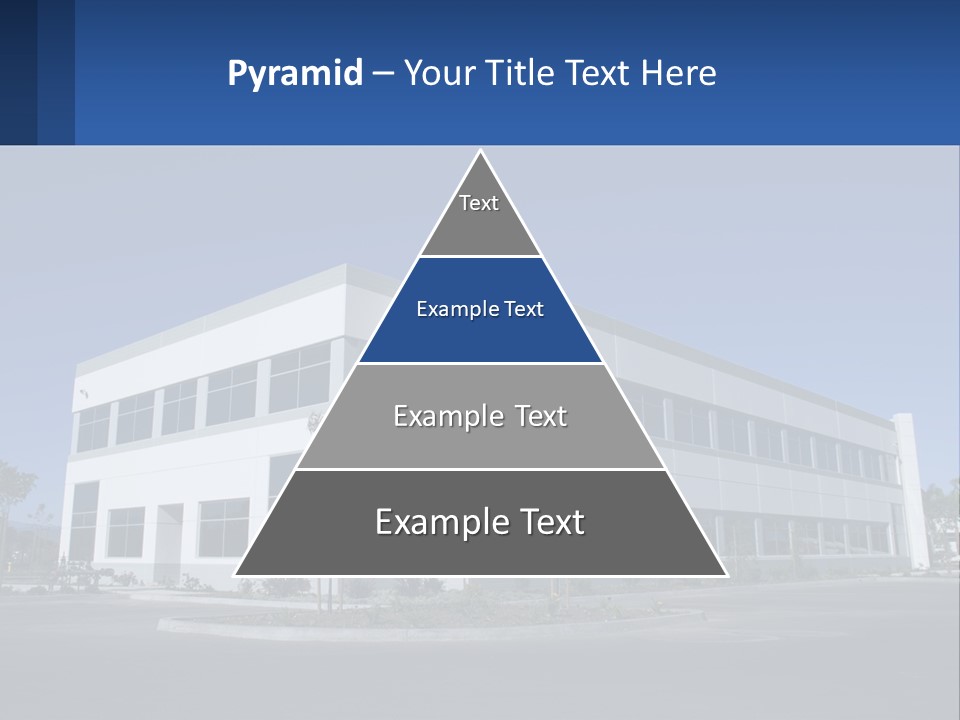 A Large White Building With A Blue Sign In Front Of It PowerPoint Template