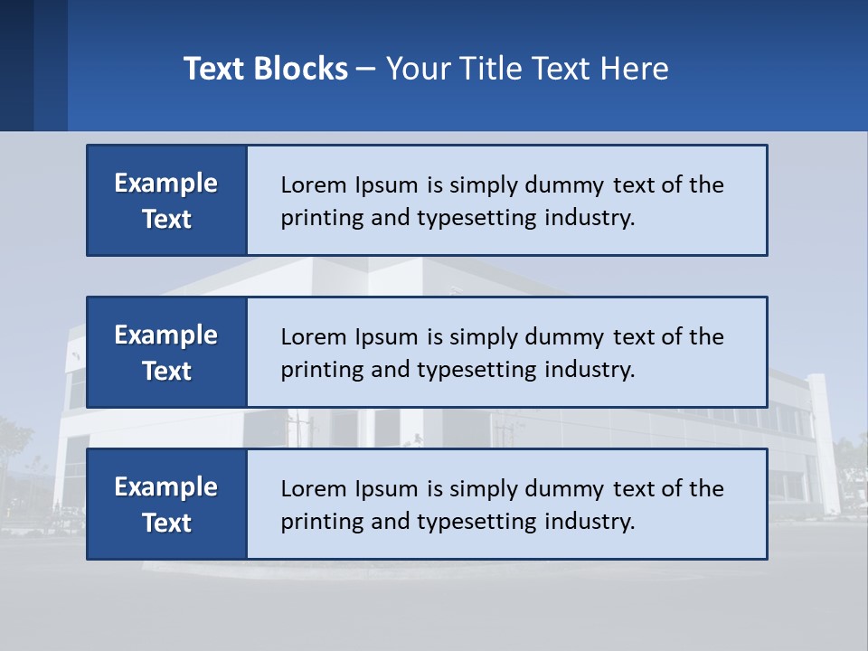 A Large White Building With A Blue Sign In Front Of It PowerPoint Template