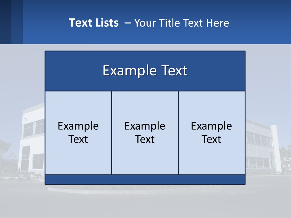 A Large White Building With A Blue Sign In Front Of It PowerPoint Template