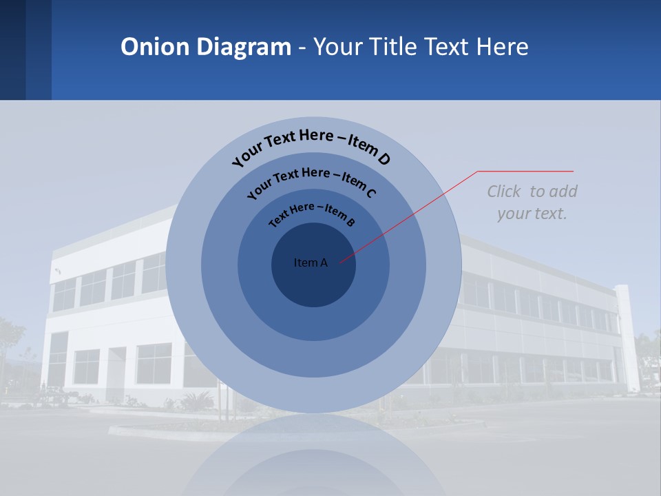 A Large White Building With A Blue Sign In Front Of It PowerPoint Template