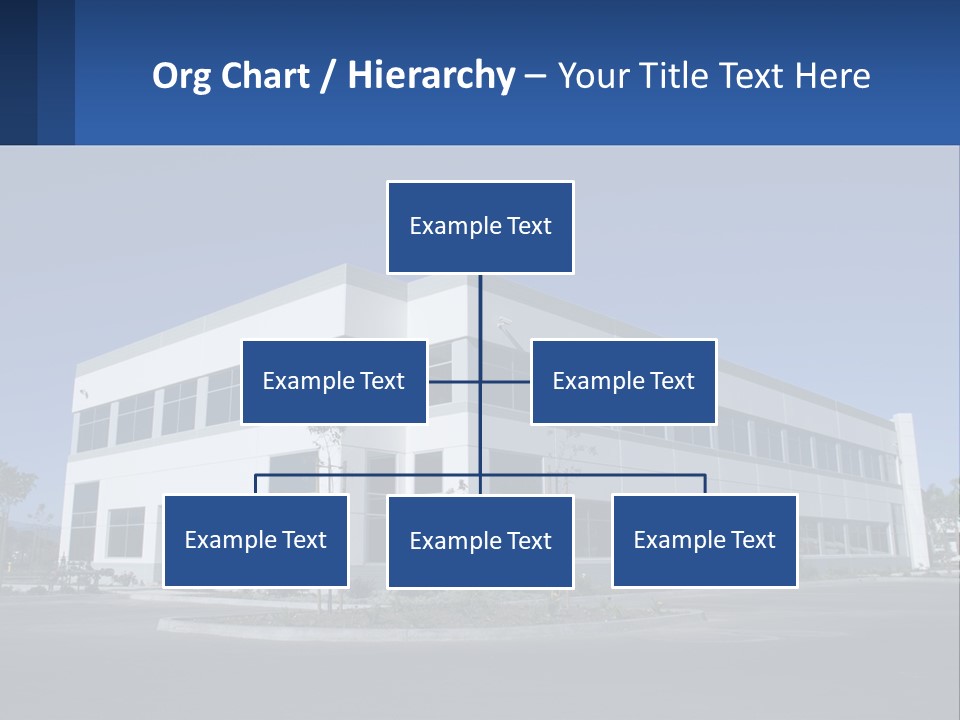 A Large White Building With A Blue Sign In Front Of It PowerPoint Template
