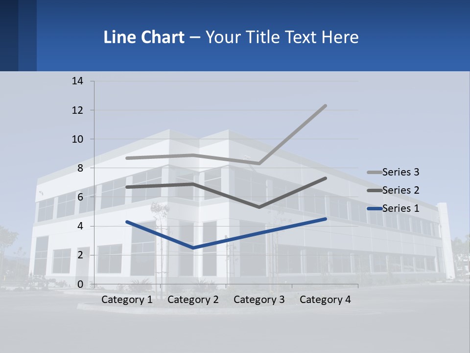 A Large White Building With A Blue Sign In Front Of It PowerPoint Template