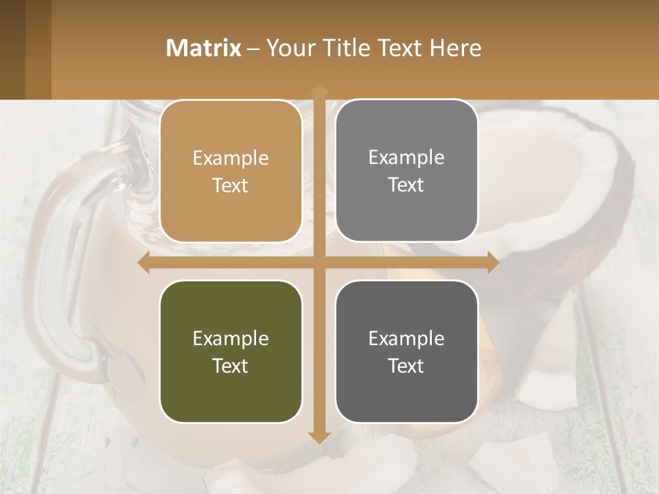 A Banana, Coconut, And Milkshake Are On A Table PowerPoint Template
