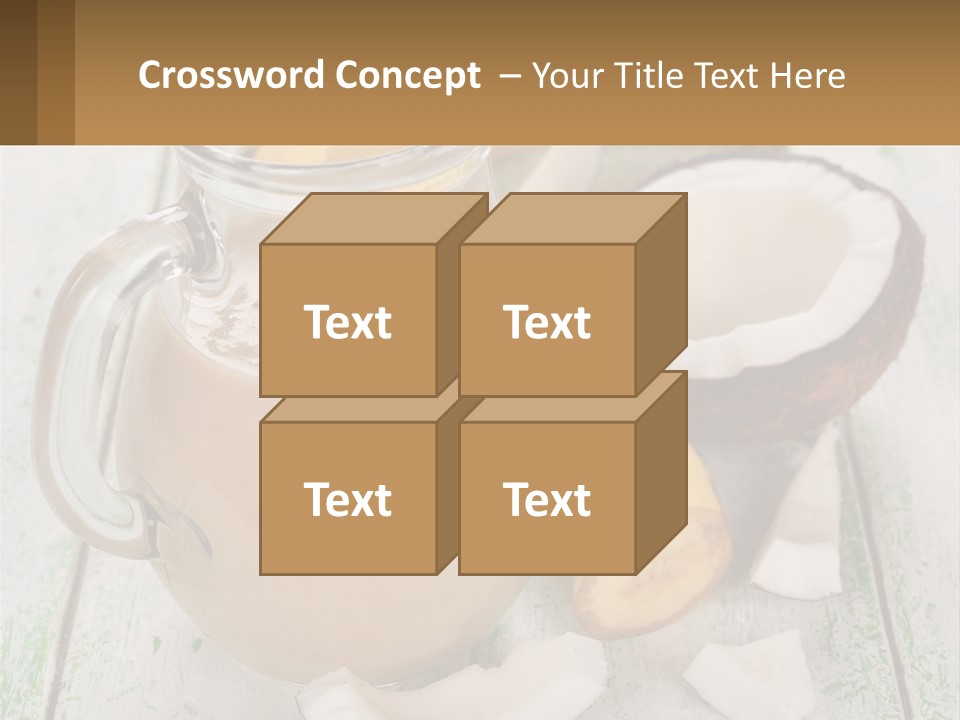 A Banana, Coconut, And Milkshake Are On A Table PowerPoint Template