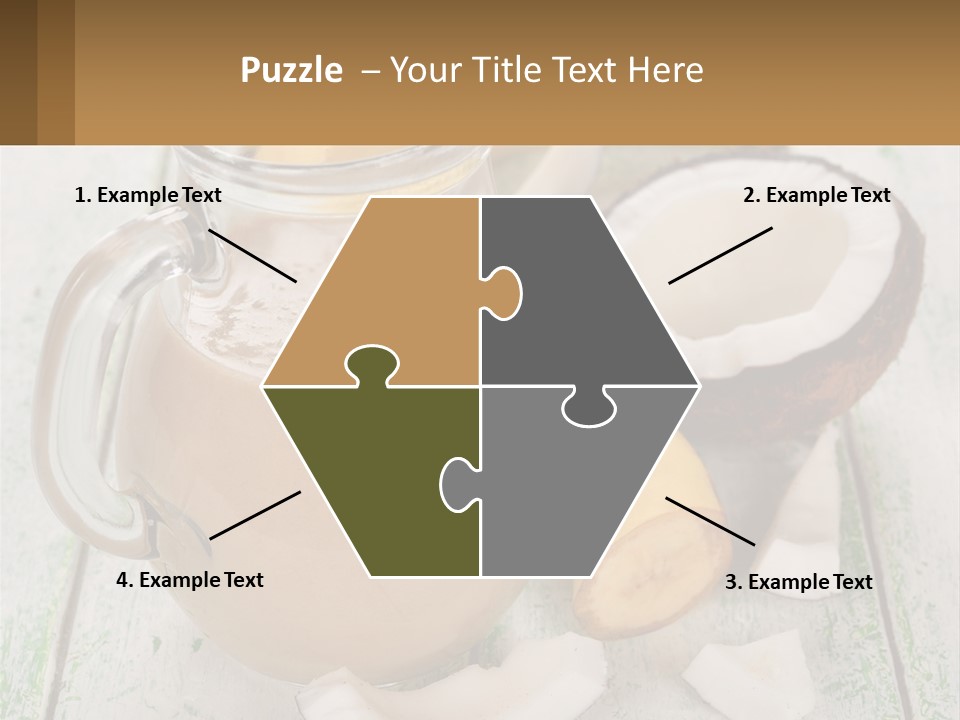 A Banana, Coconut, And Milkshake Are On A Table PowerPoint Template