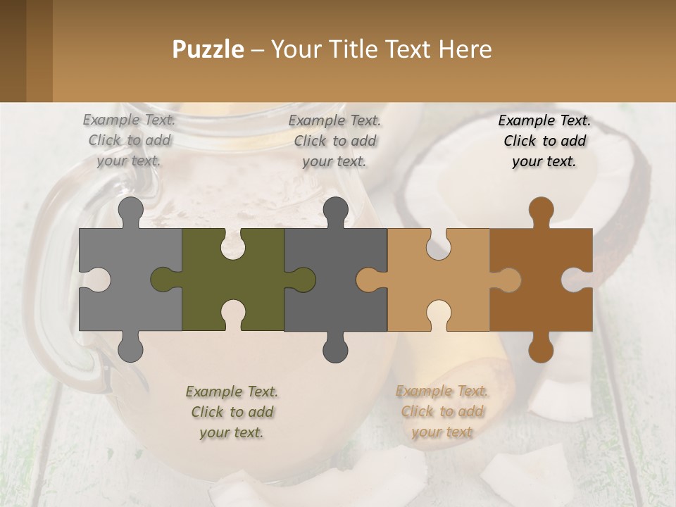 A Banana, Coconut, And Milkshake Are On A Table PowerPoint Template