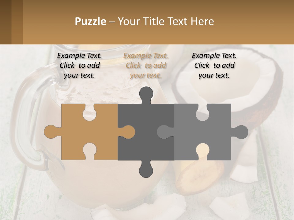 A Banana, Coconut, And Milkshake Are On A Table PowerPoint Template