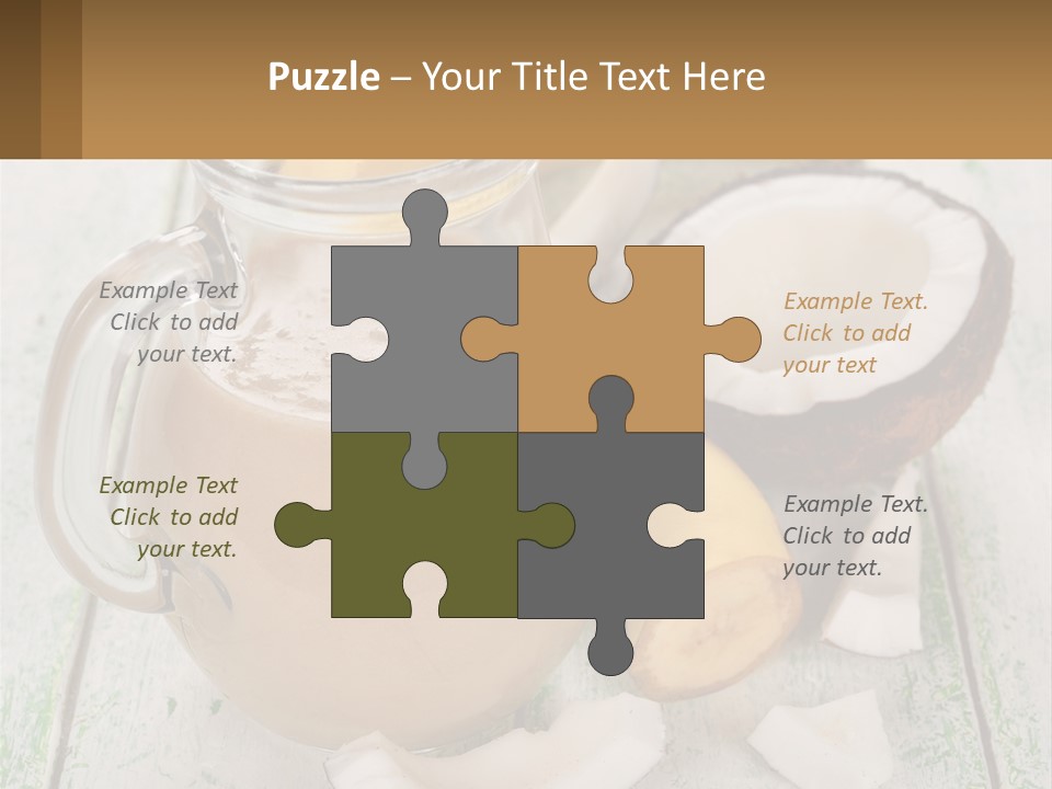 A Banana, Coconut, And Milkshake Are On A Table PowerPoint Template