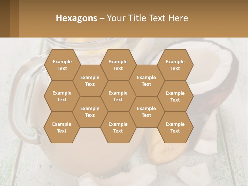 A Banana, Coconut, And Milkshake Are On A Table PowerPoint Template