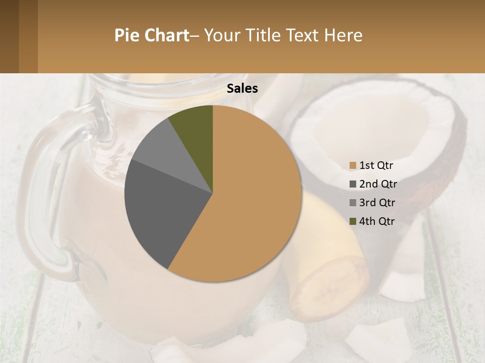A Banana, Coconut, And Milkshake Are On A Table PowerPoint Template