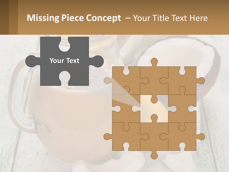 A Banana, Coconut, And Milkshake Are On A Table PowerPoint Template