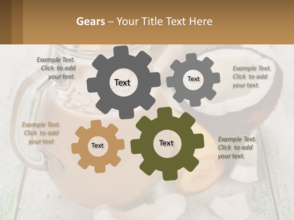 A Banana, Coconut, And Milkshake Are On A Table PowerPoint Template