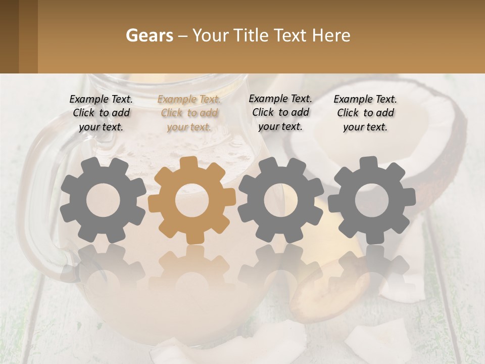 A Banana, Coconut, And Milkshake Are On A Table PowerPoint Template