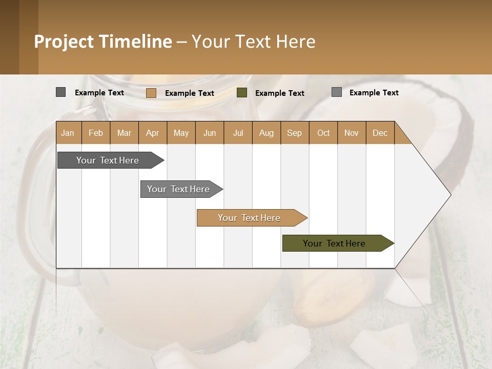 A Banana, Coconut, And Milkshake Are On A Table PowerPoint Template