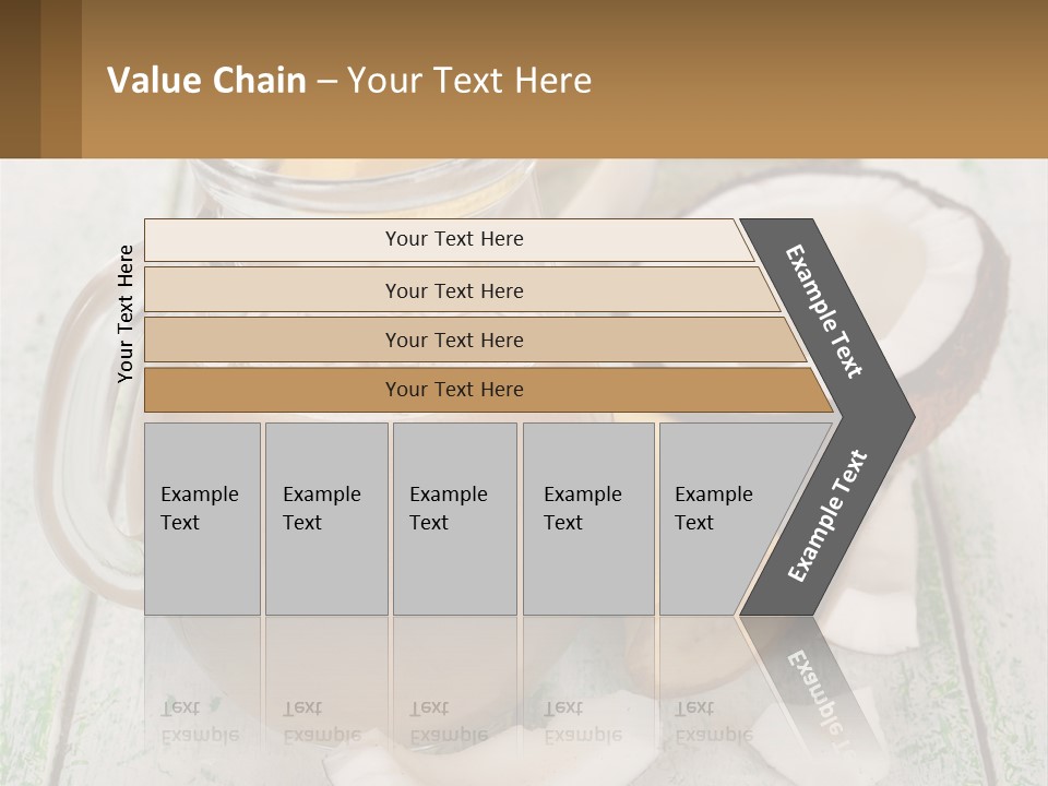A Banana, Coconut, And Milkshake Are On A Table PowerPoint Template