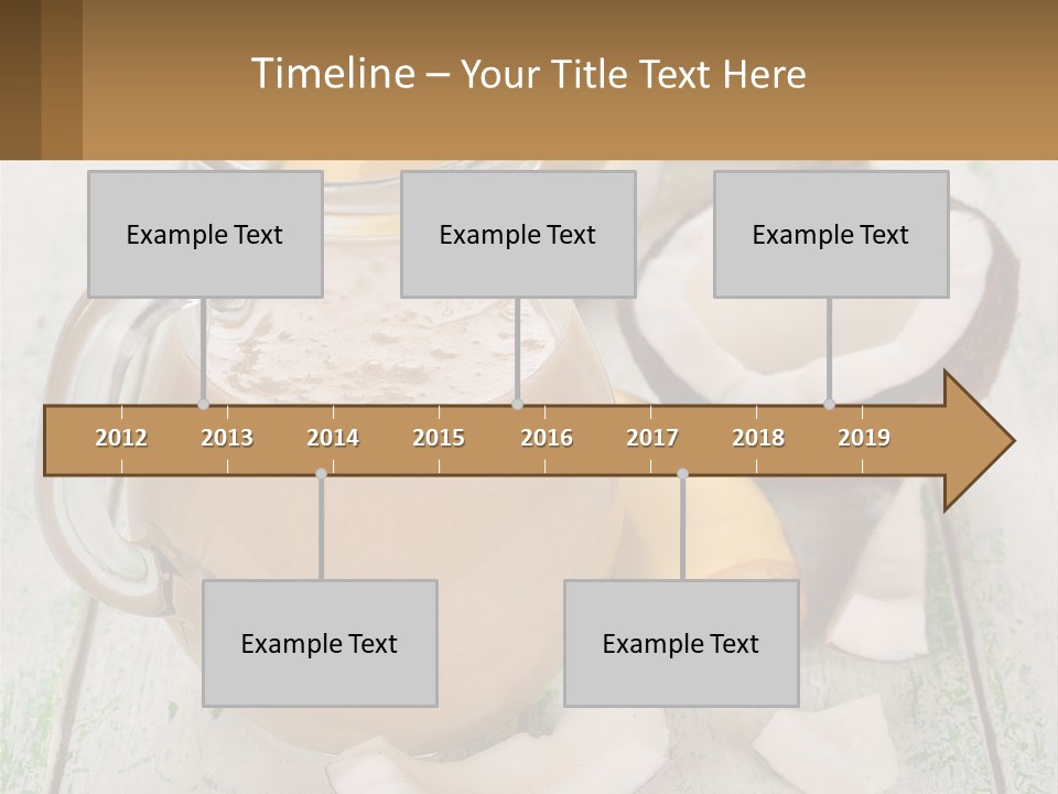 A Banana, Coconut, And Milkshake Are On A Table PowerPoint Template