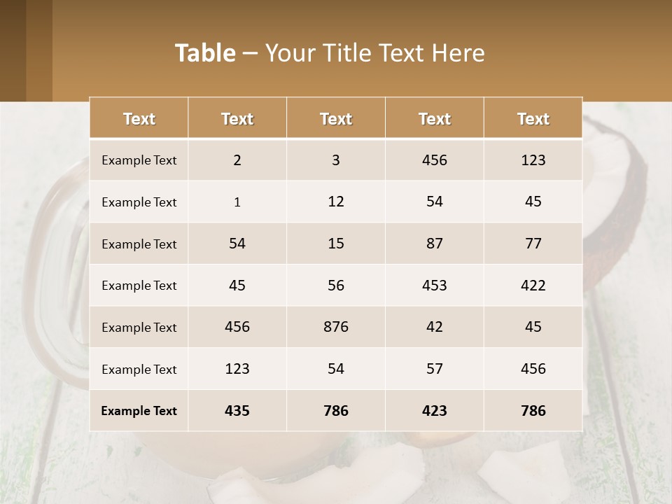 A Banana, Coconut, And Milkshake Are On A Table PowerPoint Template